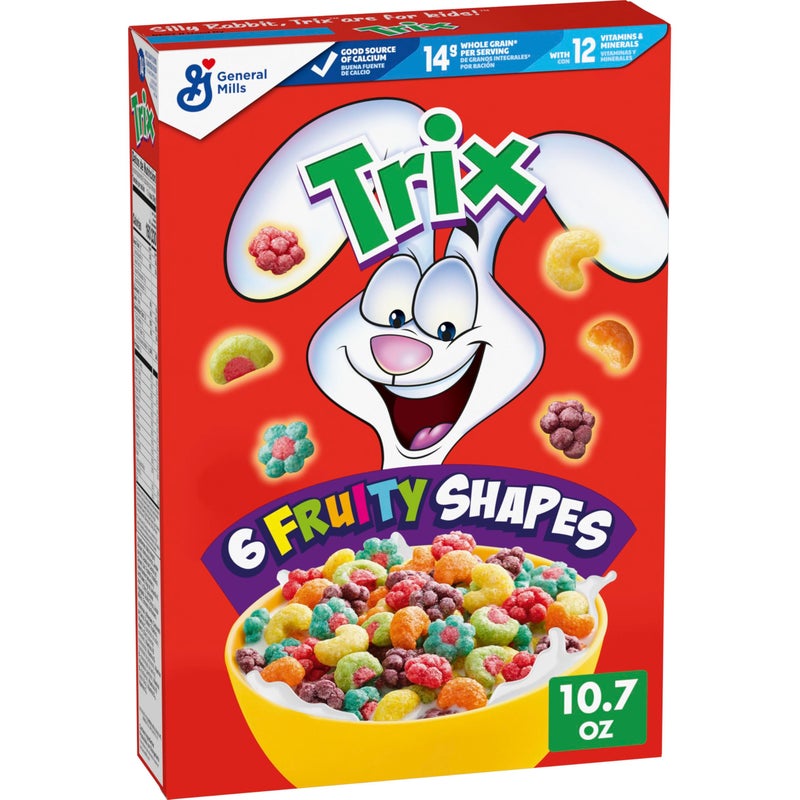 Trix Breakfast Cereal, 6 Fruity Shapes, Made with Whole Grain, 10.7 oz - Image 1